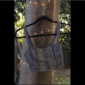 Gold and Slate Crop Top